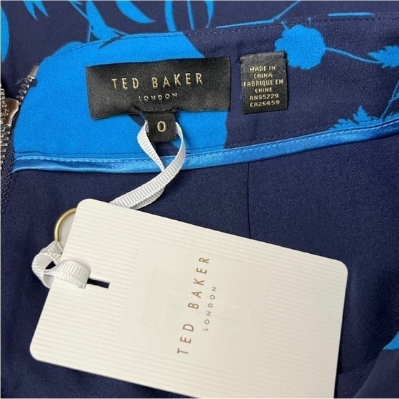 NWT‎ TED BAKER Floral Colorblock Stripe High Waist Side Slit Pencil Midi Skirt 2 - Picture 9 of 11